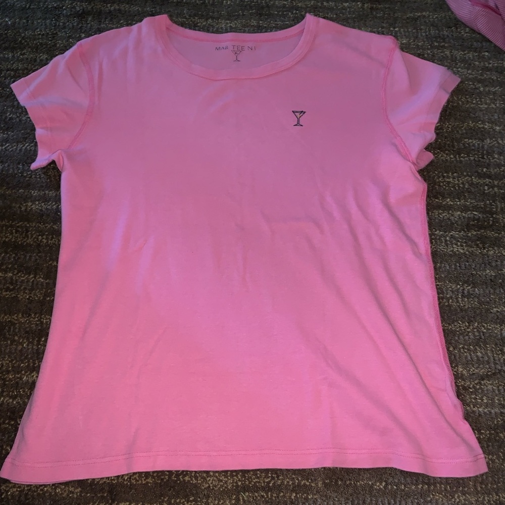 pink baby tee with a martini on it